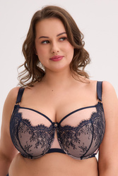 Biustonosz półusztywniany Gaia 1273M Aina Maxi granatowo-różowy