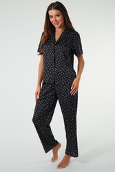 Piżama Italian Fashion Ria kr.r. dł.sp. druk/czarny