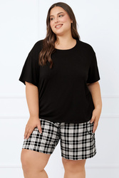 Piżama Italian Fashion Klara kr.r. kr.sp. czarny/druk