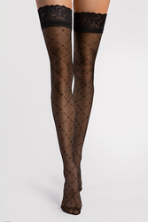 Wyrób pończoszniczy pończochy samonośne Fiore Enchante 20 DEN O4114 black