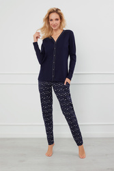 Piżama Italian Fashion Libra dł.r. dł.sp. granat/druk