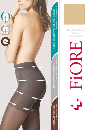 Fiore Total Slim 40 den M5207 Wyrób pończoszniczy rajstopy, tan