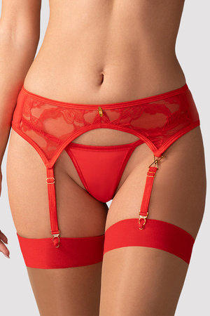 Pas do pończoch niski Obsessive Aliosa garter belt red