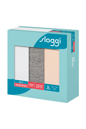 Figi Sloggi 10198201 24/7 Weekend Tanga C3P  Majtki M015-white-light combination 