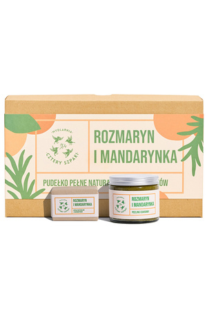 Zestaw Mydlarnia Cztery Szpaki Zestaw Mydło w kostce + Peeling Rozmaryn i Mandarynka